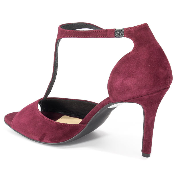 Sandały Palazzo 210 W77 Zamsz Bordo