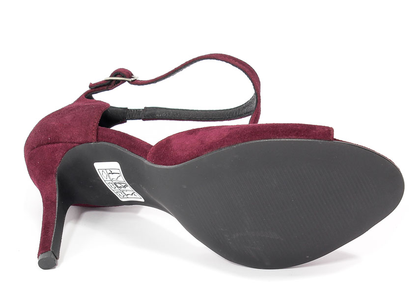 Sandały Palazzo 210 W77 Zamsz Bordo