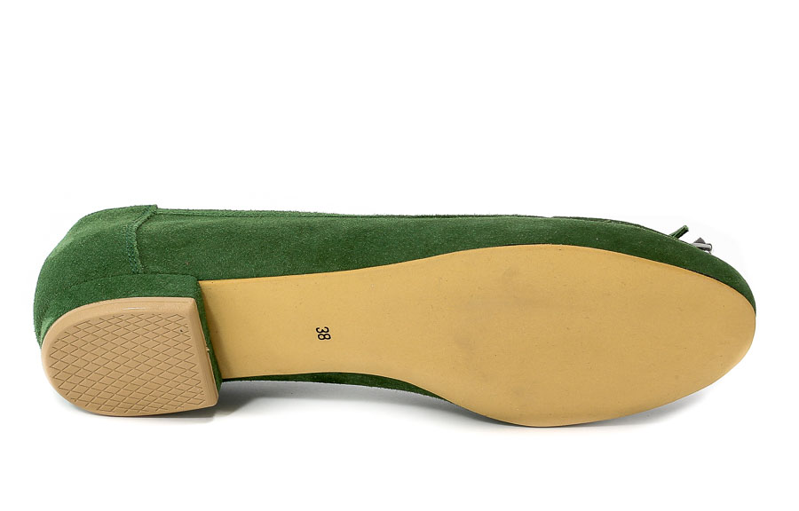 Baleriny Exquisite 1031 Zielon.Zamsz