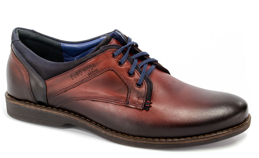 Półbuty Euro moda Nko 1643 Bordo