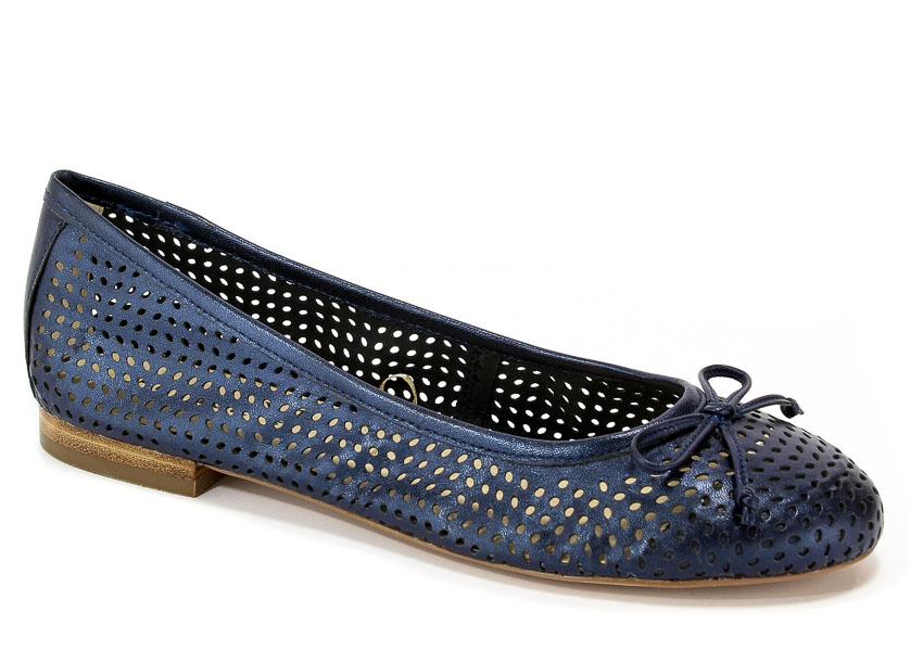 Baleriny Letnie Caprice 9-22109-20 807 Navy Perlato