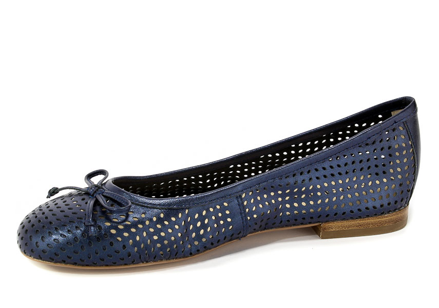 Baleriny Letnie Caprice 9-22109-20 807 Navy Perlato
