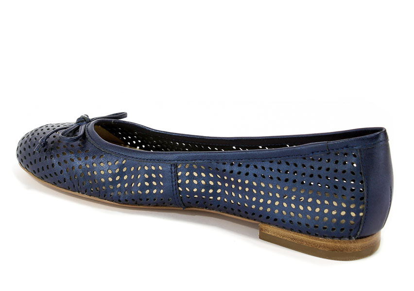 Baleriny Letnie Caprice 9-22109-20 807 Navy Perlato