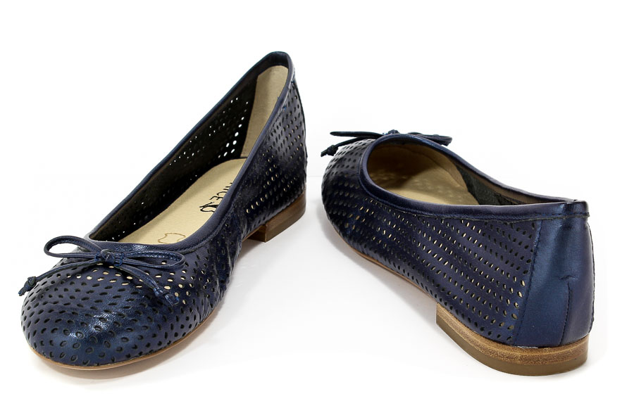 Baleriny Letnie Caprice 9-22109-20 807 Navy Perlato