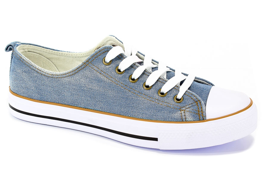 Półbuty American LH-18-DSLN-JEANS-3/4 Lt.Jeans-3/White
