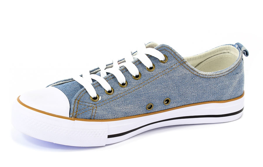 Półbuty American LH-18-DSLN-JEANS-3/4 Lt.Jeans-3/White