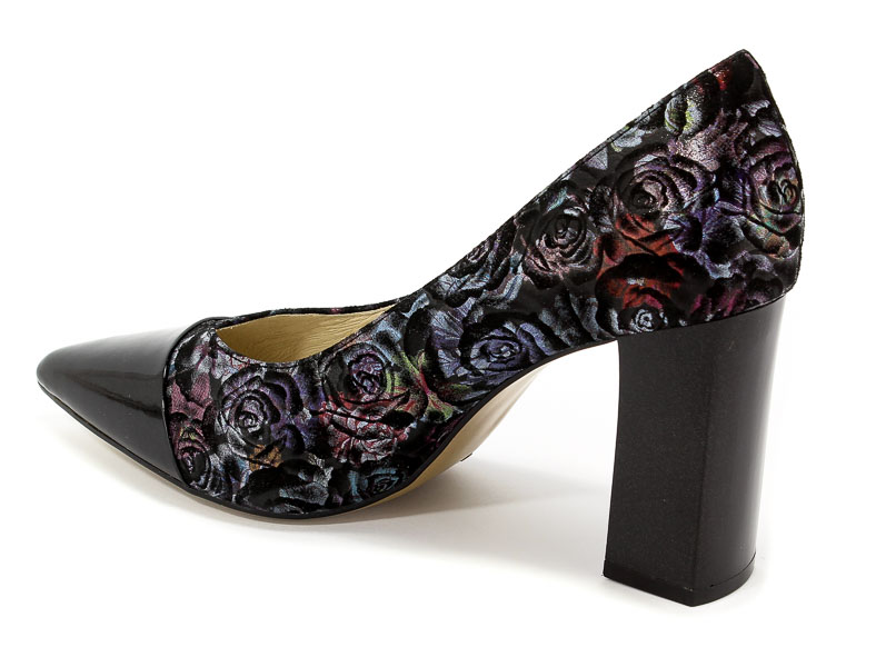 Czółenka Caprice 9-22405-20 030 Blk Flower Mul
