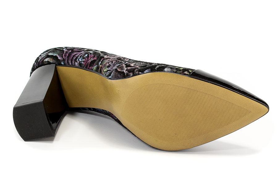Czółenka Caprice 9-22405-20 030 Blk Flower Mul