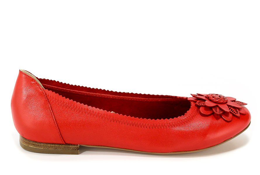Baleriny Caprice 9-22103-20 501 Red Nappa