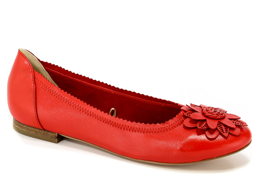 Baleriny Caprice 9-22103-20 501 Red Nappa