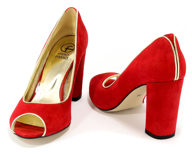 Czółenka Fabio Fabrizi 725 Czerwo Zam