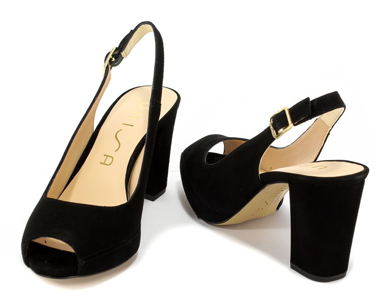 Sandały Unisa Nick 18 Ks Black Kid Suede