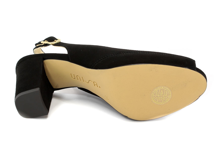 Sandały Unisa Nick 18 Ks Black Kid Suede