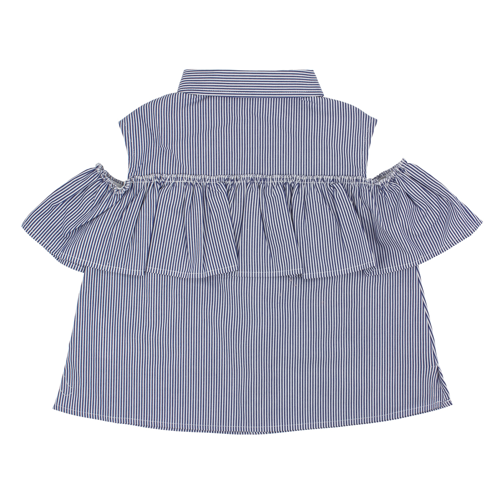 Bluzka Z Falbanką Primigi Outerwear Paski Biało-Granatowe 41252501 7-14 Lat