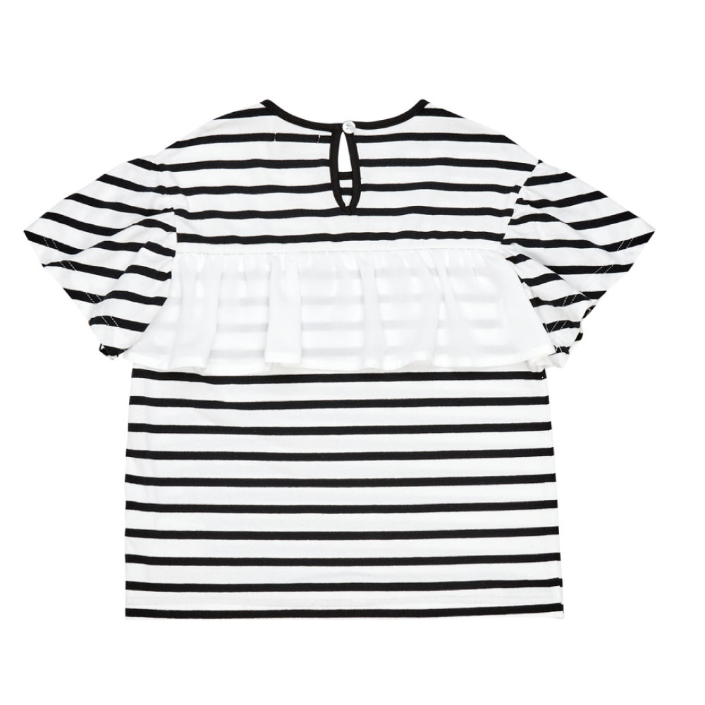 Bluzka W Paski Z Falbanką Primigi Outerwear Brzoskwiniowa 41222611 3-6 Lat