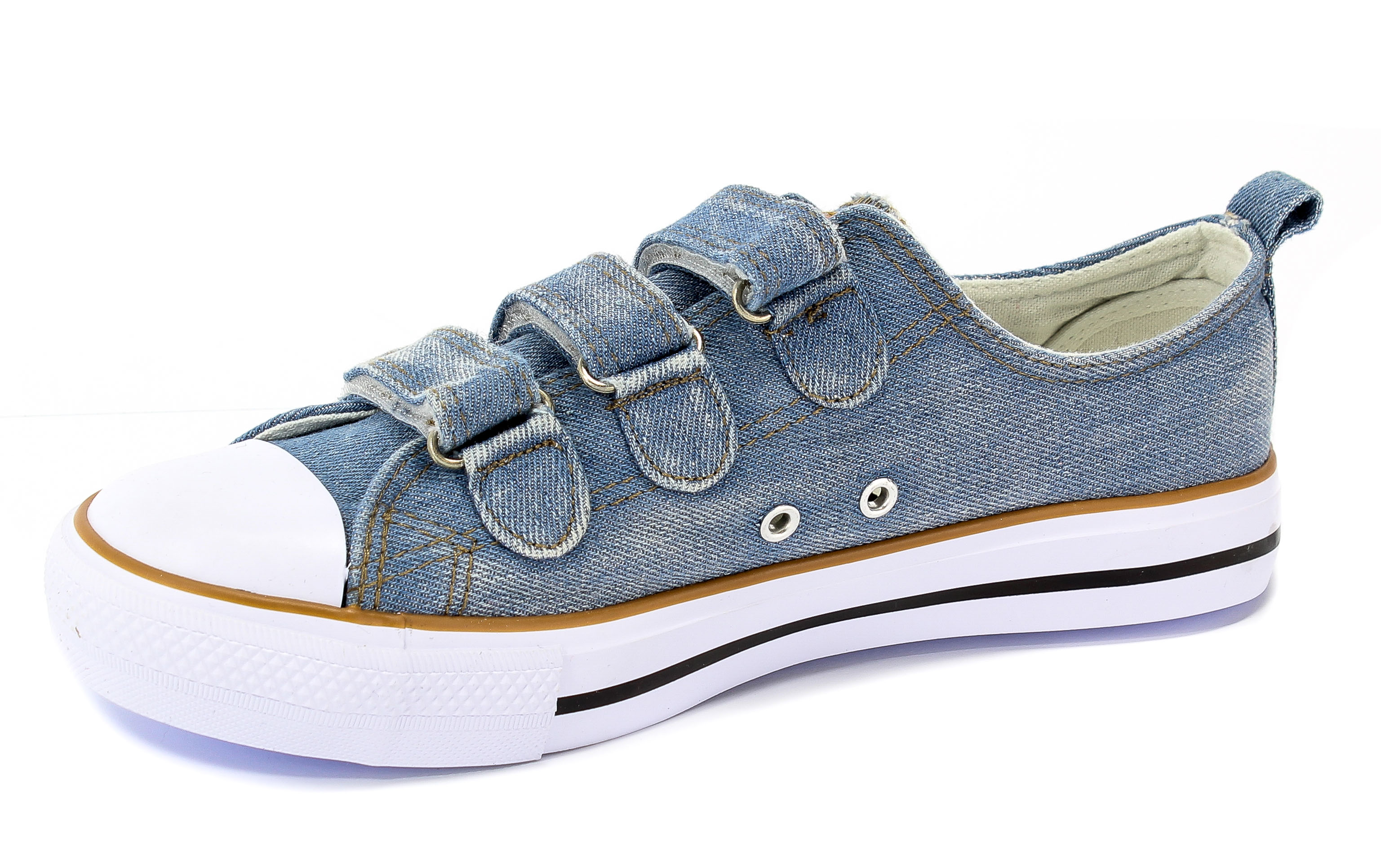 Trampki American LH-18-Dstc-Jeans-3 Dk.Jeans-4/White