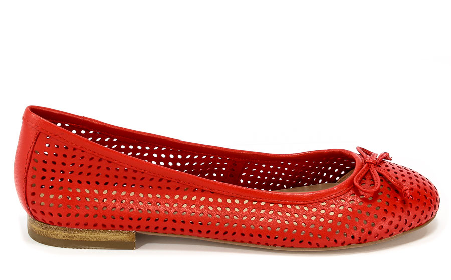 Baleriny Letnie Caprice 9-22109-20 501 Red Nappa