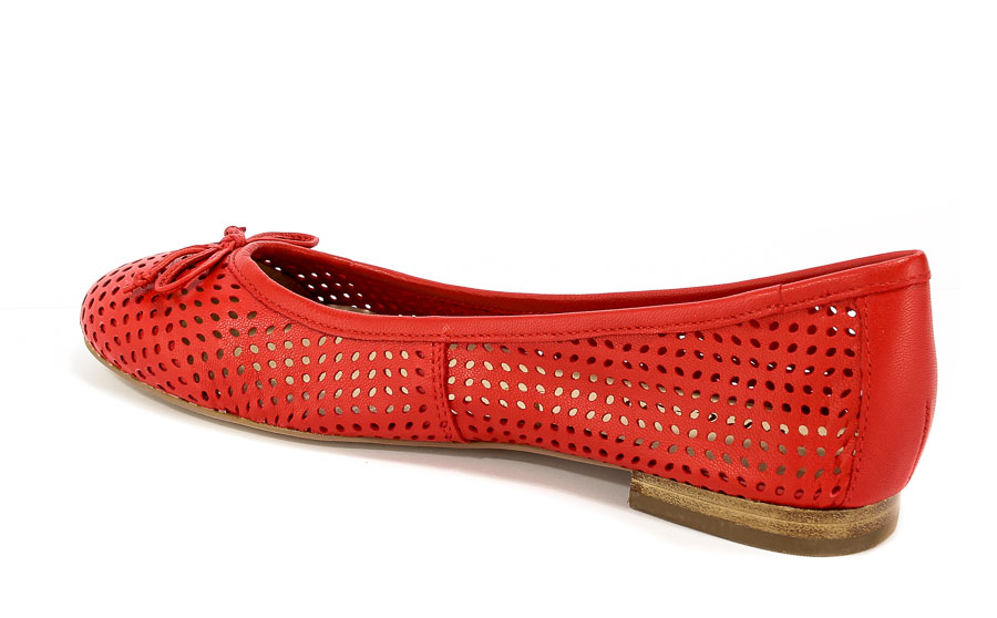 Baleriny Letnie Caprice 9-22109-20 501 Red Nappa