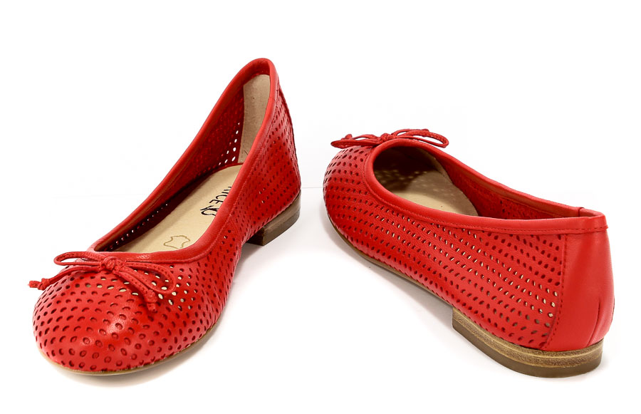 Baleriny Letnie Caprice 9-22109-20 501 Red Nappa