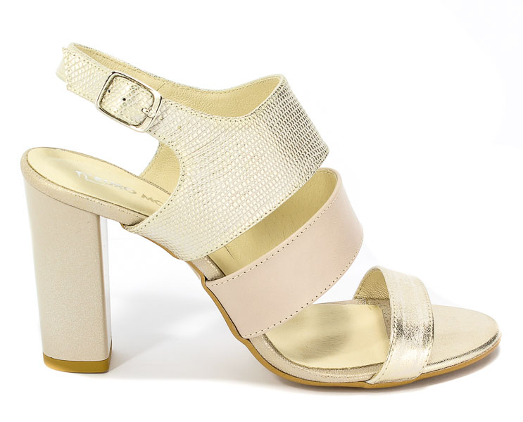 Sandały Euro Moda Ro 389 Złoto+Beż