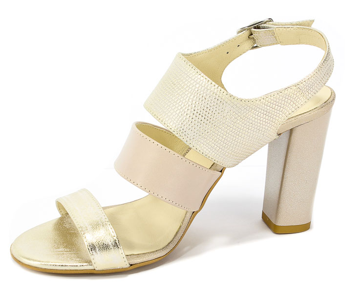 Sandały Euro Moda Ro 389 Złoto+Beż