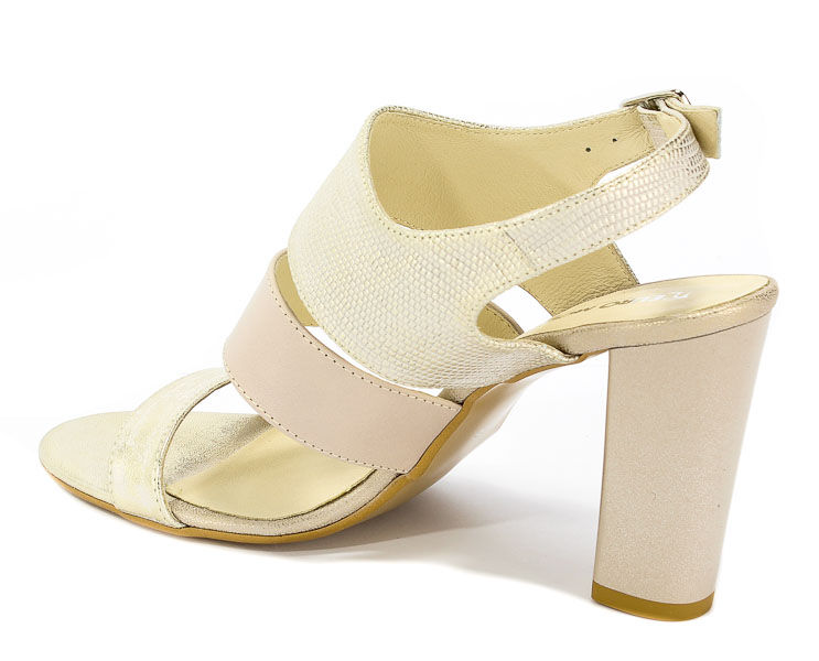 Sandały Euro Moda Ro 389 Złoto+Beż