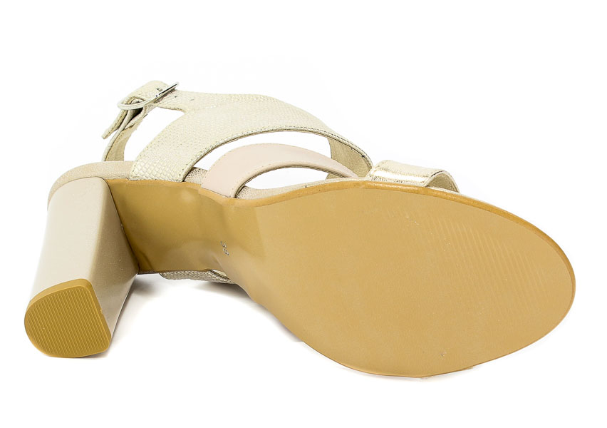 Sandały Euro Moda Ro 389 Złoto+Beż