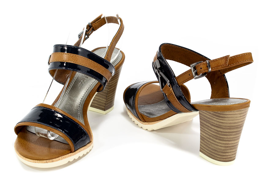 Sandały Marco Tozzi 2-28704-20 847 Navy Pat.Comb