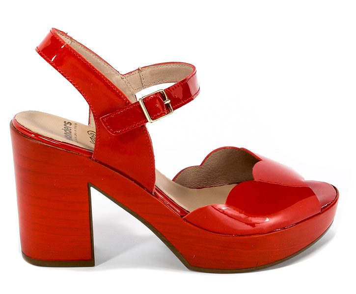 Sandały Wonders L-9131 Charol Rojo