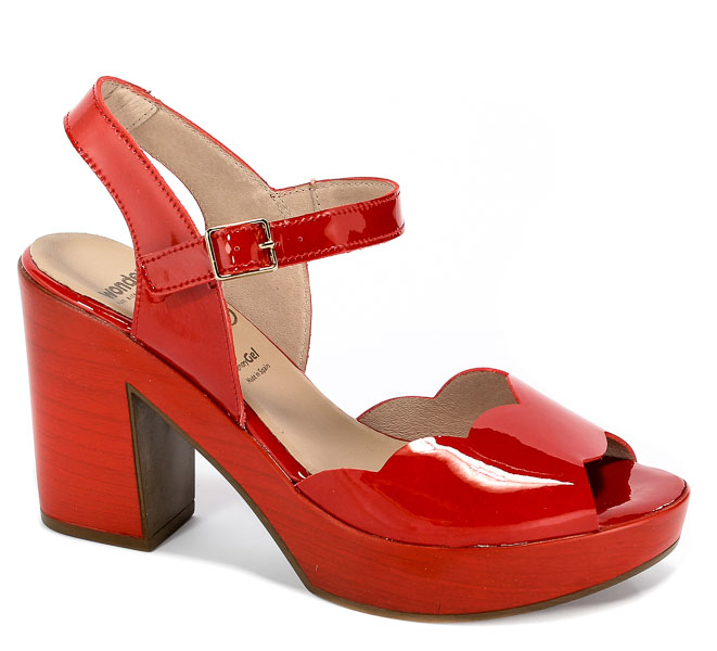 Sandały Wonders L-9131 Charol Rojo