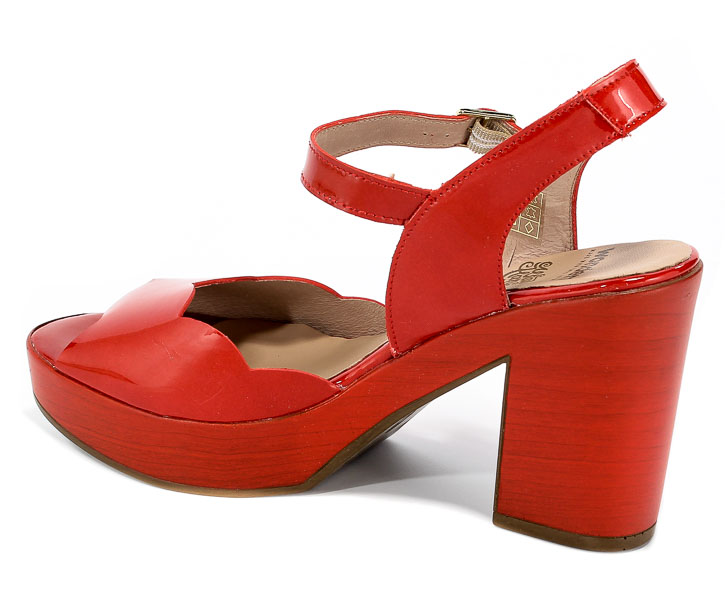 Sandały Wonders L-9131 Charol Rojo