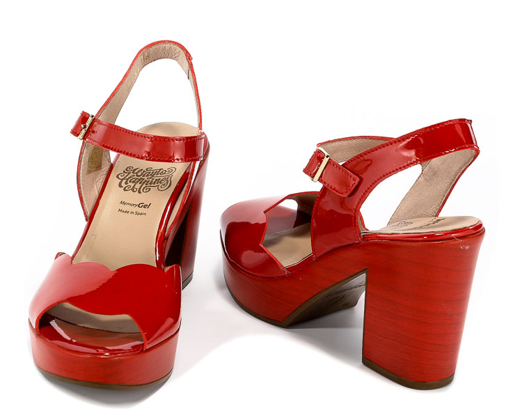 Sandały Wonders L-9131 Charol Rojo