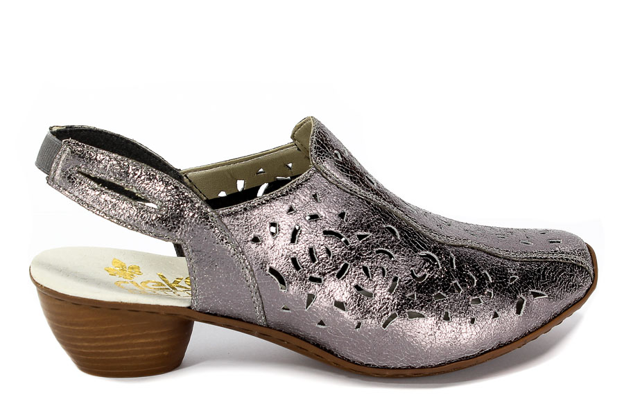 Sandały Rieker 43769-90 Metallic