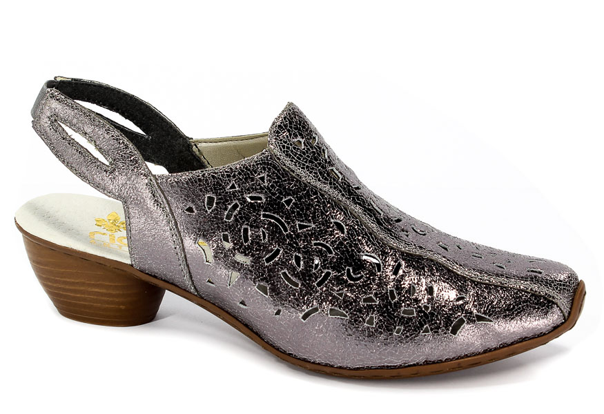 Sandały Rieker 43769-90 Metallic
