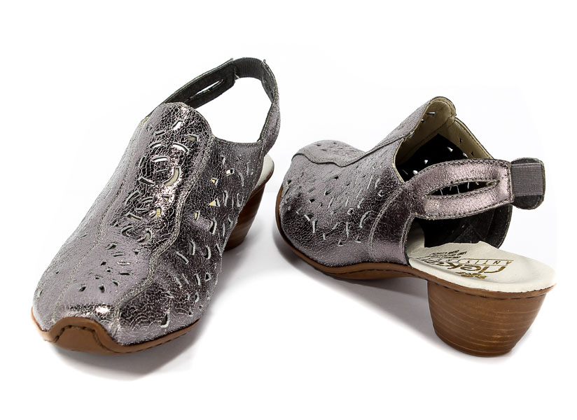 Sandały Rieker 43769-90 Metallic