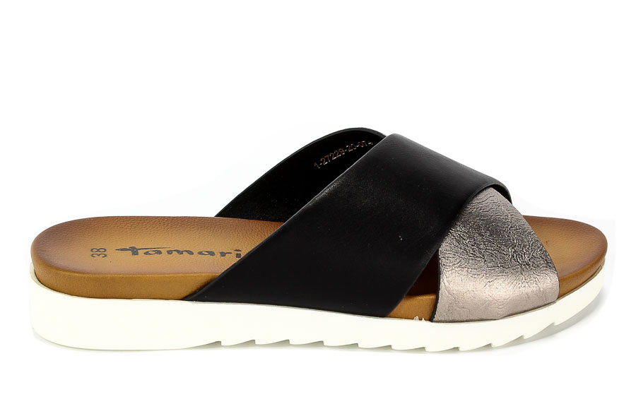 Klapki Tamaris 1-27229-20 074 Blk/Pewter Met