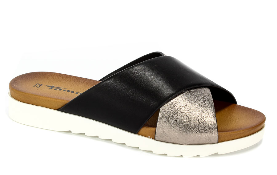 Klapki Tamaris 1-27229-20 074 Blk/Pewter Met