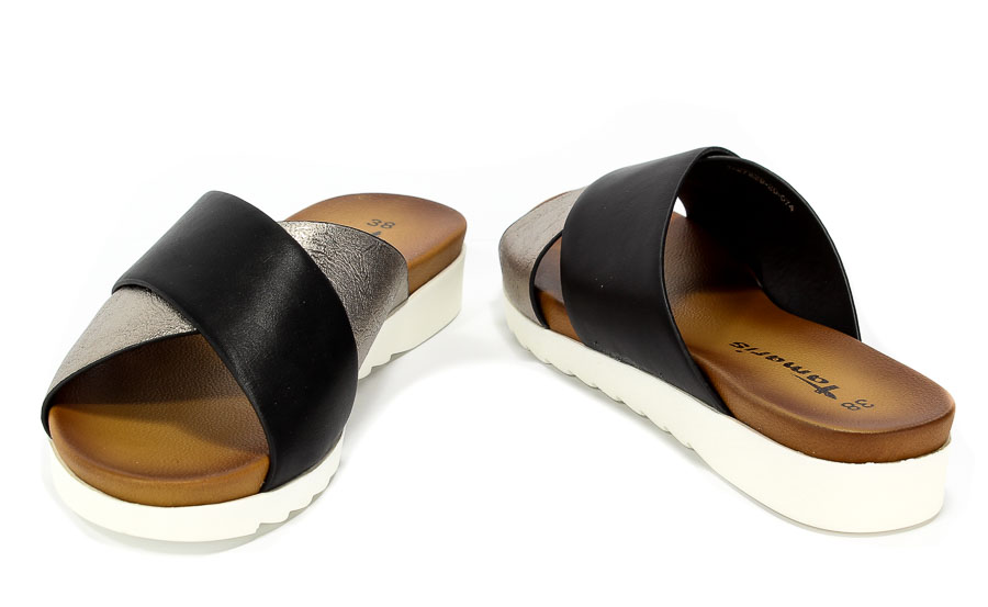 Klapki Tamaris 1-27229-20 074 Blk/Pewter Met