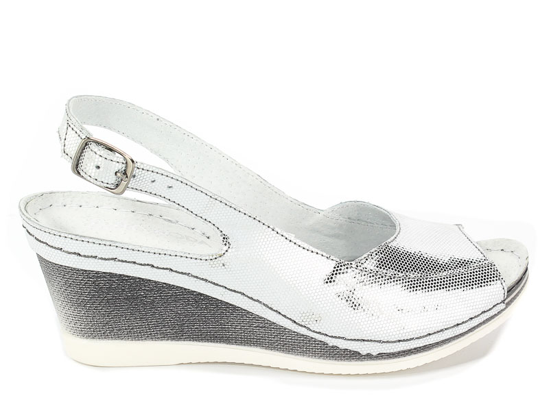 Sandały Euro Moda Ram 1118 Srebrny L-67