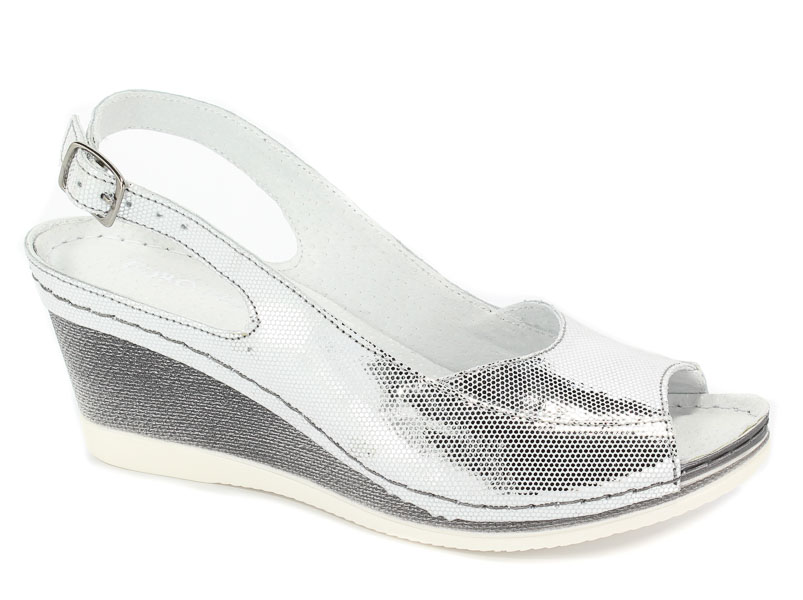 Sandały Euro Moda Ram 1118 Srebrny L-67