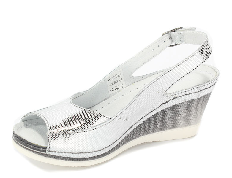 Sandały Euro Moda Ram 1118 Srebrny L-67