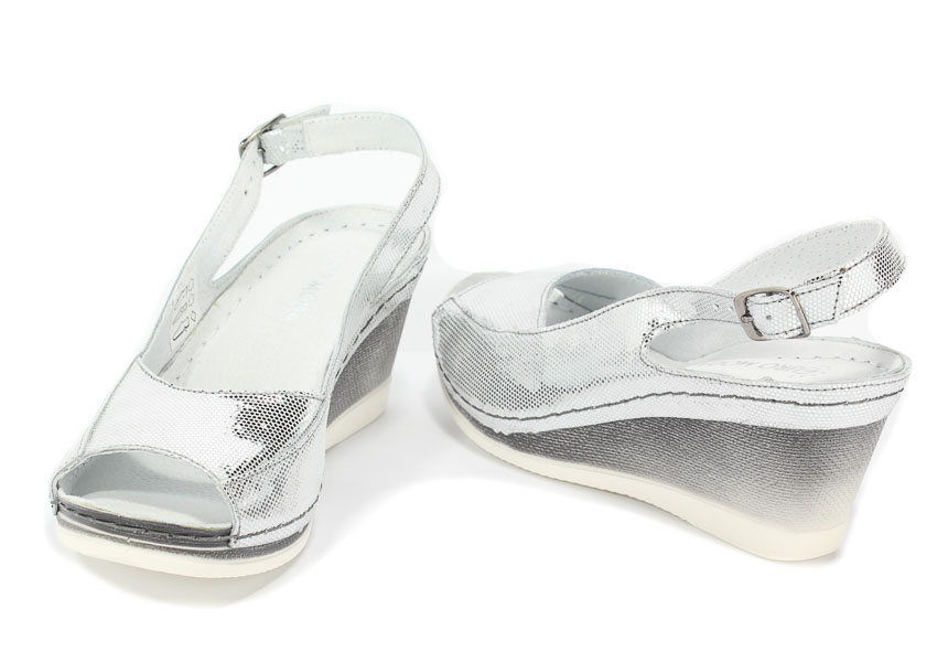 Sandały Euro Moda Ram 1118 Srebrny L-67