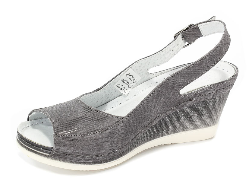 Sandały Euro Moda Ram 1118 Szary LD-25