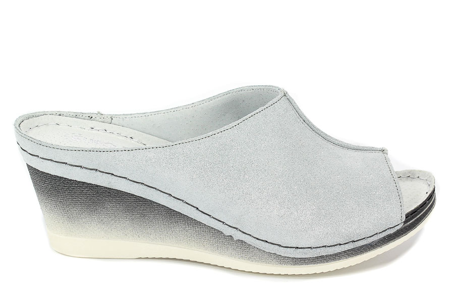 Klapki Euro Moda Ram 1099 Srebrny L-51