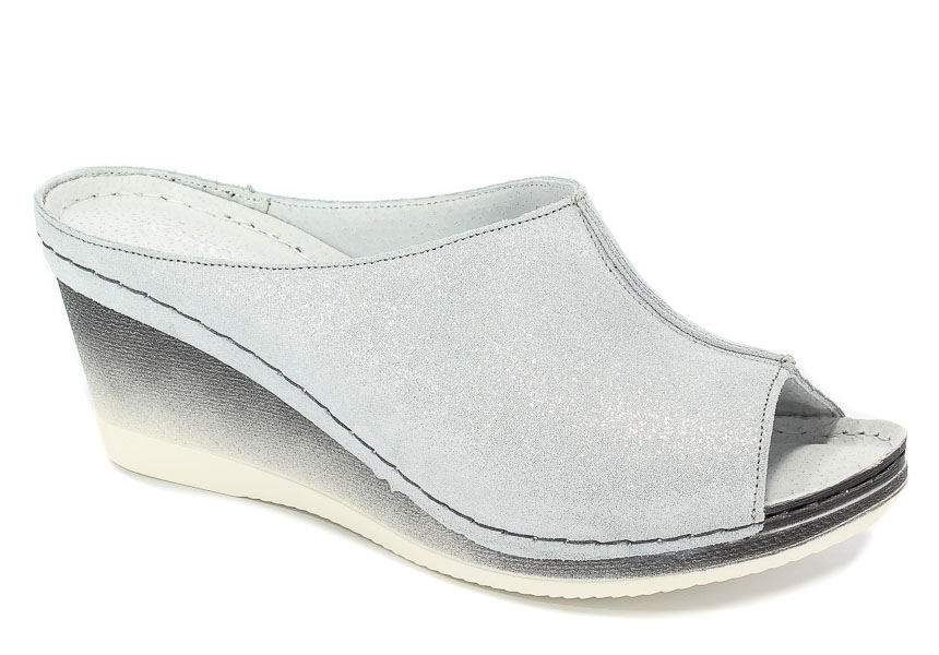 Klapki Euro Moda Ram 1099 Srebrny L-51