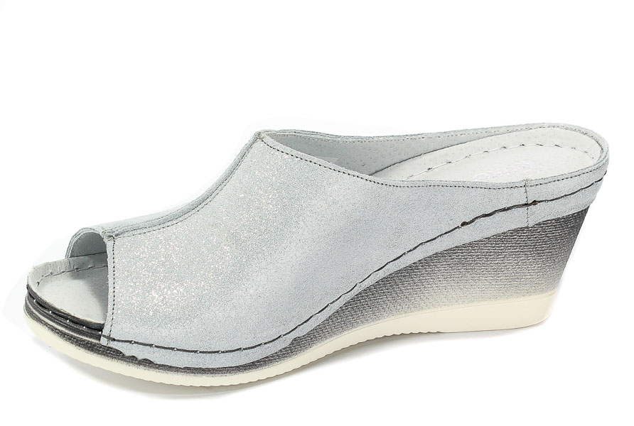 Klapki Euro Moda Ram 1099 Srebrny L-51