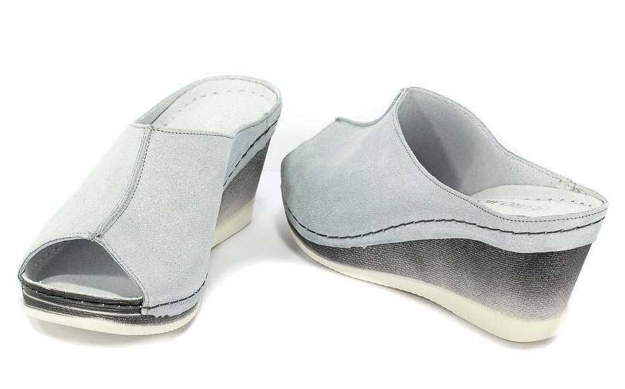 Klapki Euro Moda Ram 1099 Srebrny L-51