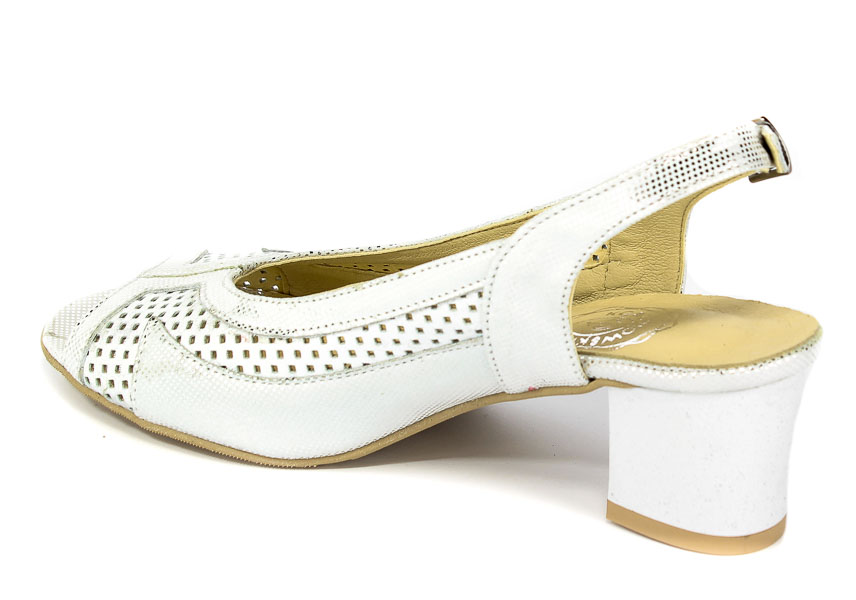 Czółenka letnie Korzeniowski 2863 Pixel srebro+silver