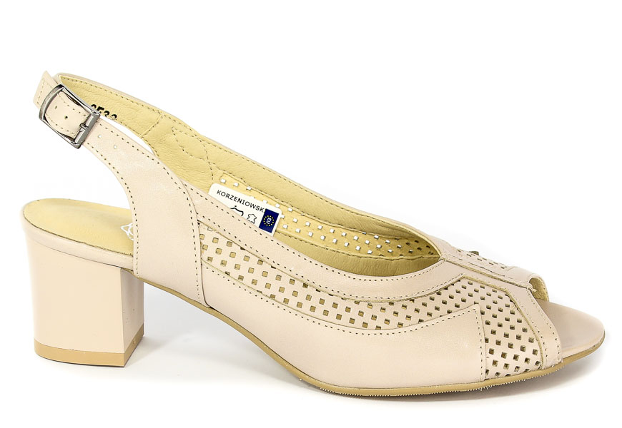 Czółenka letnie Korzeniowski 2863 Beż 108