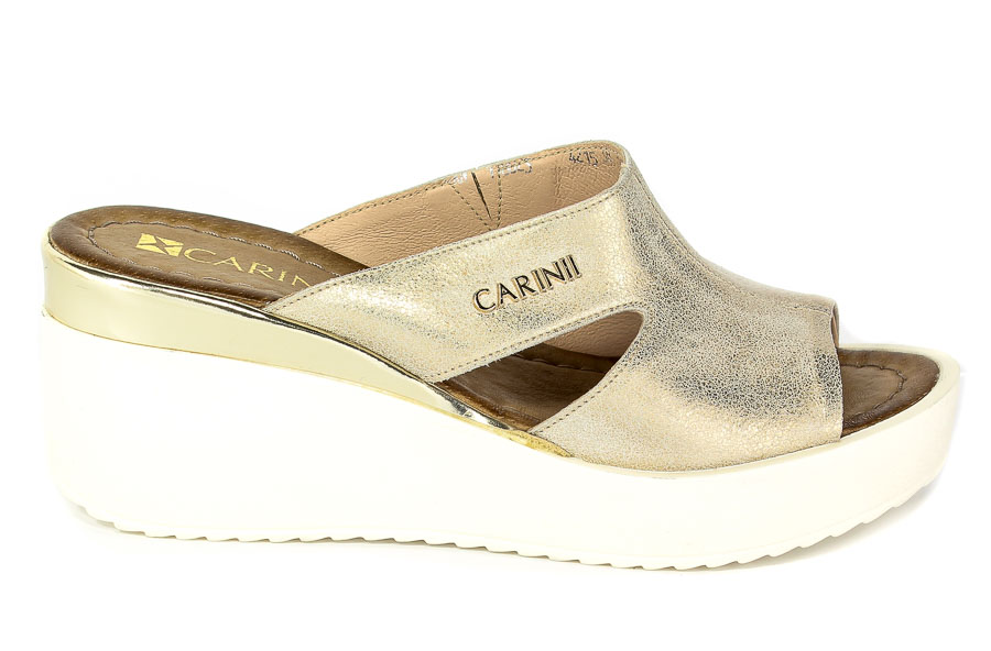 Klapki Carinii B4215-F76-J16-000-C69 Złoty